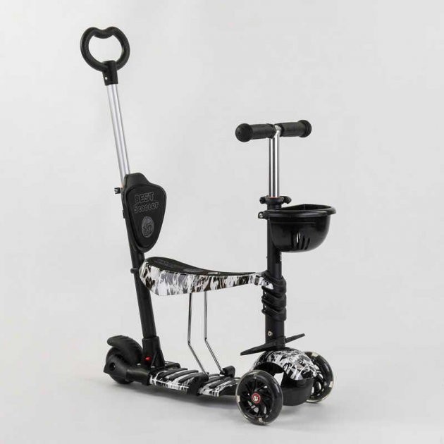 Детский Самокат 5 в 1 с подножками и родительской ручкой Best Scooter, Черно-белый , PU колеса, Подсветка колес
Детский Самокат 5 в 1 с подножками и родительской ручкой Best Scooter, Черно-белый , PU колеса, Подсветка колес