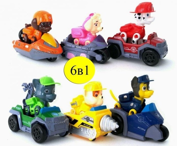 Игровой набор Paw Patrol "Щенячий патруль" с машинками, 6 шт, игрушечные фигурки героев мультфильма Гонщик, Маршал, Крепыж, Зума, Рокки, Скай, Райдер
Игровой набор Paw Patrol "Щенячий патруль" с машинками, 6 шт, игрушечные фигурки героев мультфильма Гонщик, Маршал, Крепыж, Зума, Рокки, Скай, Райдер