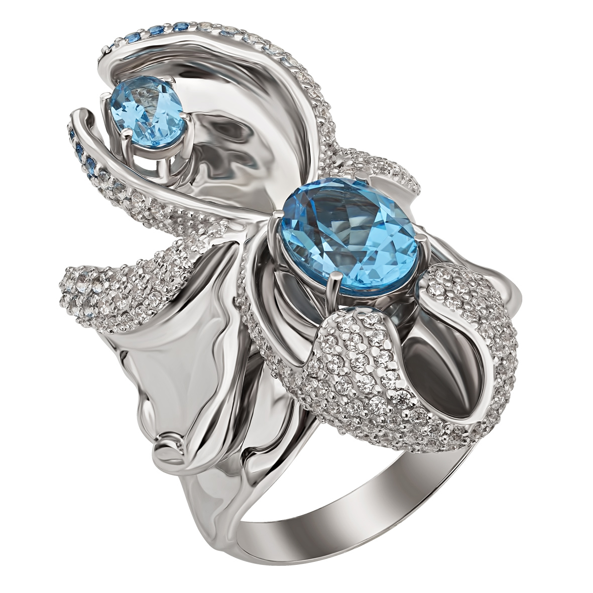 Кольцо в белом золоте с голубыми топазами и фианитами Tango Jewellery Company 371778В размер 19
Кольцо в белом золоте с голубыми топазами и фианитами Tango Jewellery Company 371778В размер 19