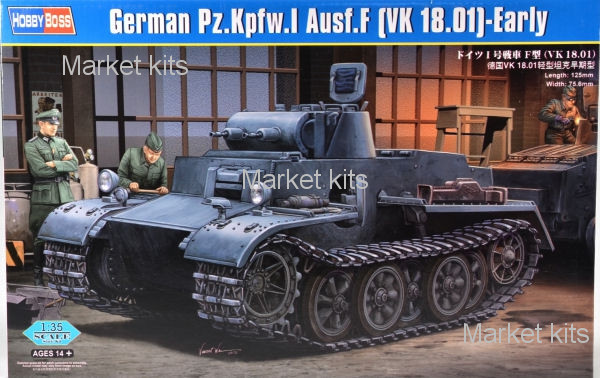 Немецкий легкий танк Pzkpfw.I Ausf.F (VK1801), ранняя версия 1:35 Hobby Boss (HB83804)
Немецкий легкий танк Pzkpfw.I Ausf.F (VK1801), ранняя версия 1:35 Hobby Boss (HB83804)