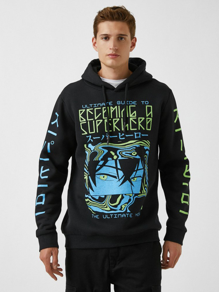 Худи Koton 2KAM71038MK-999 XL Black 
Худи Koton 2KAM71038MK-999 XL Black