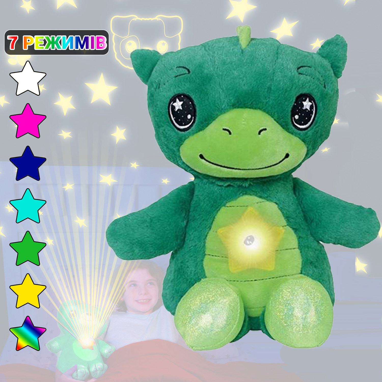 Ночник-проектор звёздного неба в мягкой игрушке Dream Lites, 7 цветов Led подсветка
Ночник-проектор звёздного неба в мягкой игрушке Dream Lites, 7 цветов Led подсветка