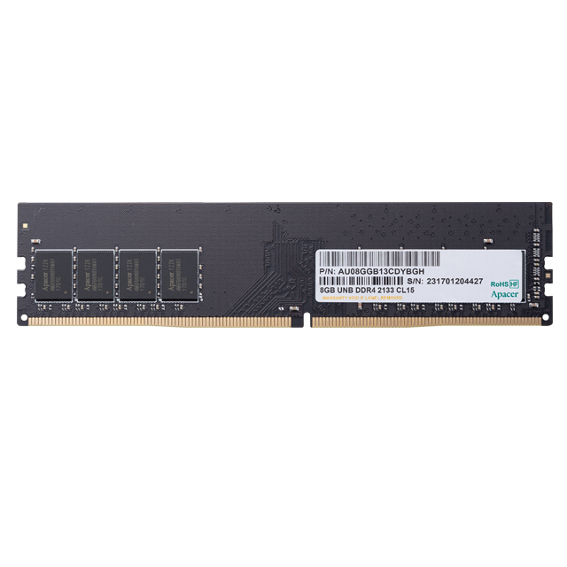 Оперативна пам'ять Apacer DDR4 8GB 2666 MHz DIMM Black 1 (AU08GGB26CQYBGH)
Оперативна пам'ять Apacer DDR4 8GB 2666 MHz DIMM Black 1 (AU08GGB26CQYBGH)