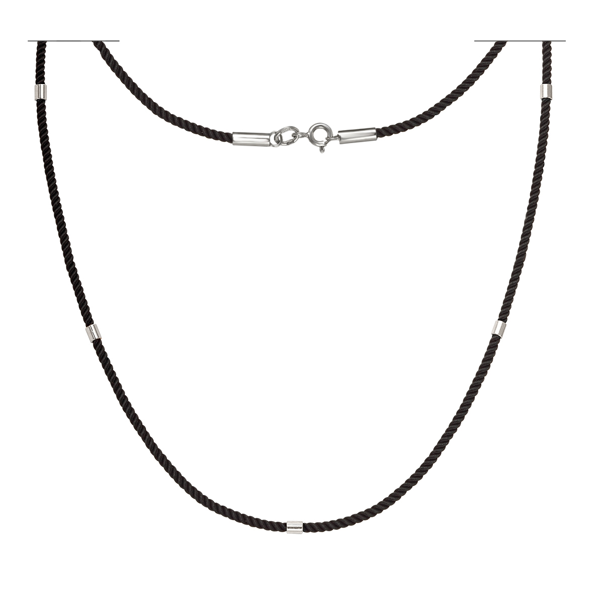 Шелковый шнурок с серебряными накладками Tango Jewellery Company 950086С размер 550
Шелковый шнурок с серебряными накладками Tango Jewellery Company 950086С размер 550