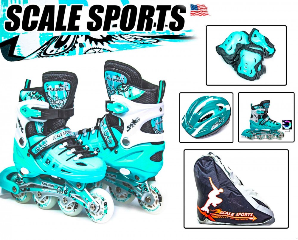 Ролики детские раздвижные Scale Sports Combo Ecoline - USA (защита + шлем) 34-37, (Бирюзовый) (2T3040S)
Ролики детские раздвижные Scale Sports Combo Ecoline - USA (защита + шлем) 34-37, (Бирюзовый) (2T3040S)