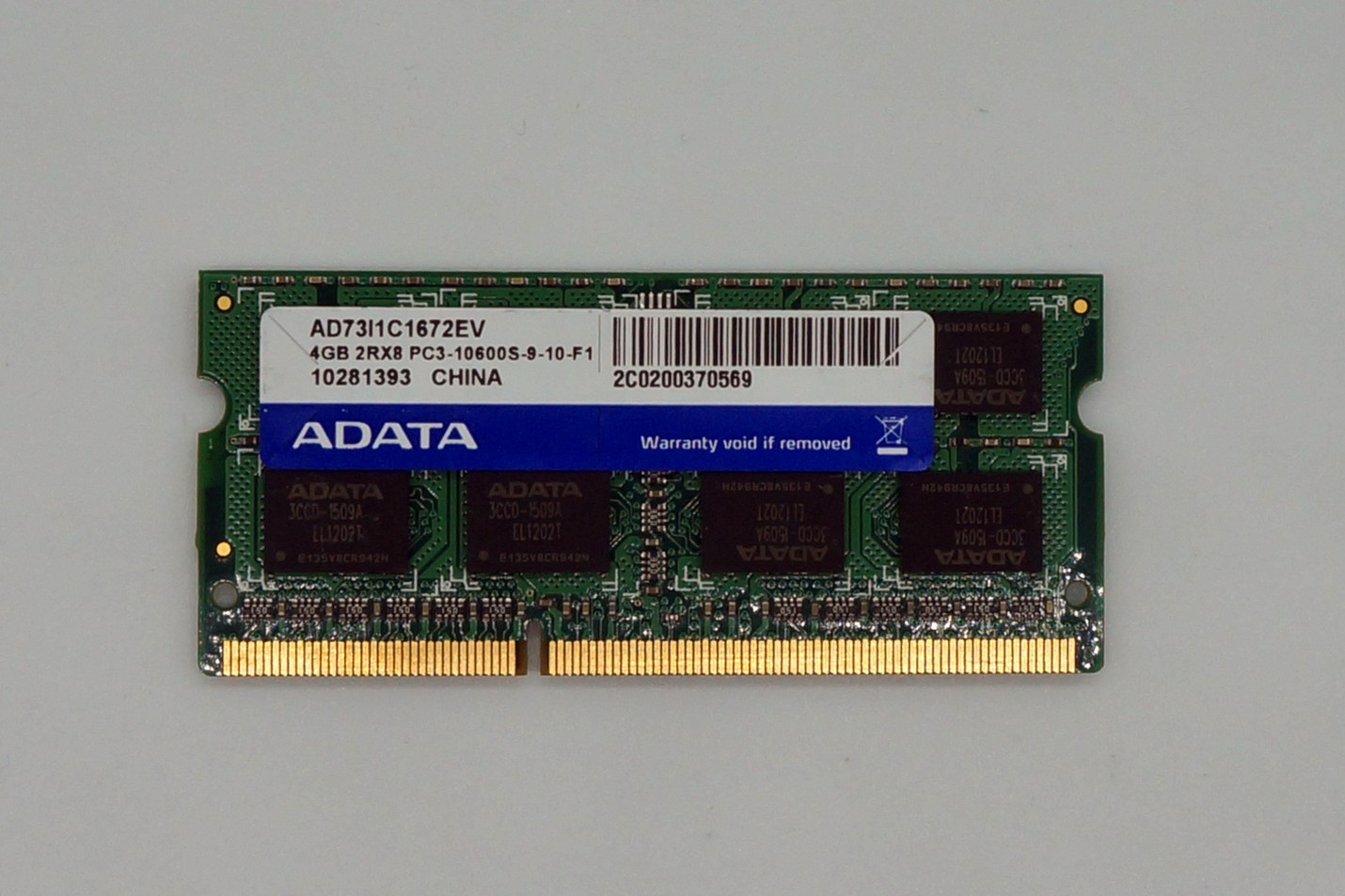 Модуль памяти SODIMM ADATA 4GB 2Rx8 PC3-10600S-9-10-F1 DDR3 1333Mhz (AD73I1C16724EV) Б/У
Модуль памяти SODIMM ADATA 4GB 2Rx8 PC3-10600S-9-10-F1 DDR3 1333Mhz (AD73I1C16724EV) Б/У