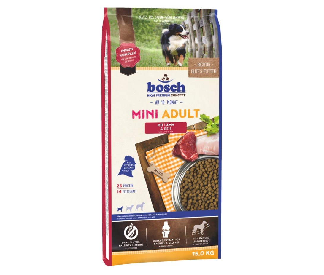 Сухой корм для собак малых пород, ягненок с рисом Bosch Mini Adult Lamb & Rice 15 кг Bosch BGL-BO-17
Сухой корм для собак малых пород, ягненок с рисом Bosch Mini Adult Lamb & Rice 15 кг Bosch BGL-BO-17
