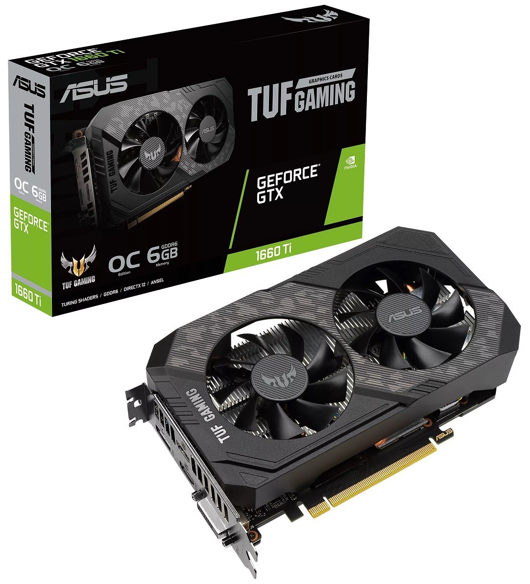 Відеокарта Asus PCI-Ex GeForce GTX 1660 Ti TUF Gaming OC Edition 6GB GDDR6 (192bit) (1845/12000) (DVI, HDMI, DisplayPort) (TUF-GTX1660TI-O6G-EVO-GAMING)
Відеокарта Asus PCI-Ex GeForce GTX 1660 Ti TUF Gaming OC Edition 6GB GDDR6 (192bit) (1845/12000) (DVI, HDMI, DisplayPort) (TUF-GTX1660TI-O6G-EVO-GAMING)