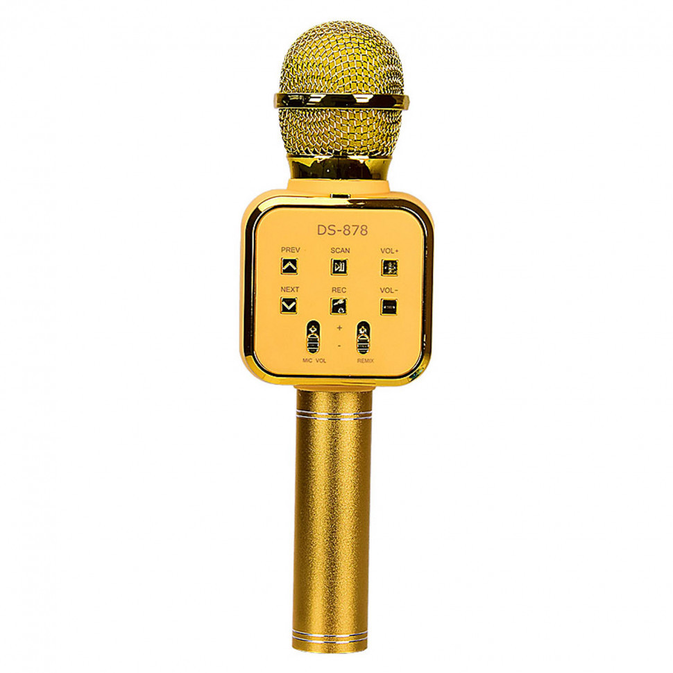 Микрофон караоке беспроводной Wster DS-878 Золотистый с FM радио / Bluetooth / динамиками / функция модуляции голоса 5 Вт
Микрофон караоке беспроводной Wster DS-878 Золотистый с FM радио / Bluetooth / динамиками / функция модуляции голоса 5 Вт