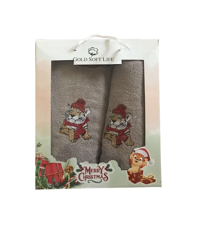 Набор полотенец Gold Soft Life Тигр 50*90+70*140 см новогодние махровые банные 2 шт бежевий арт.ts-02909
Набор полотенец Gold Soft Life Тигр 50*90+70*140 см новогодние махровые банные 2 шт бежевий арт.ts-02909
