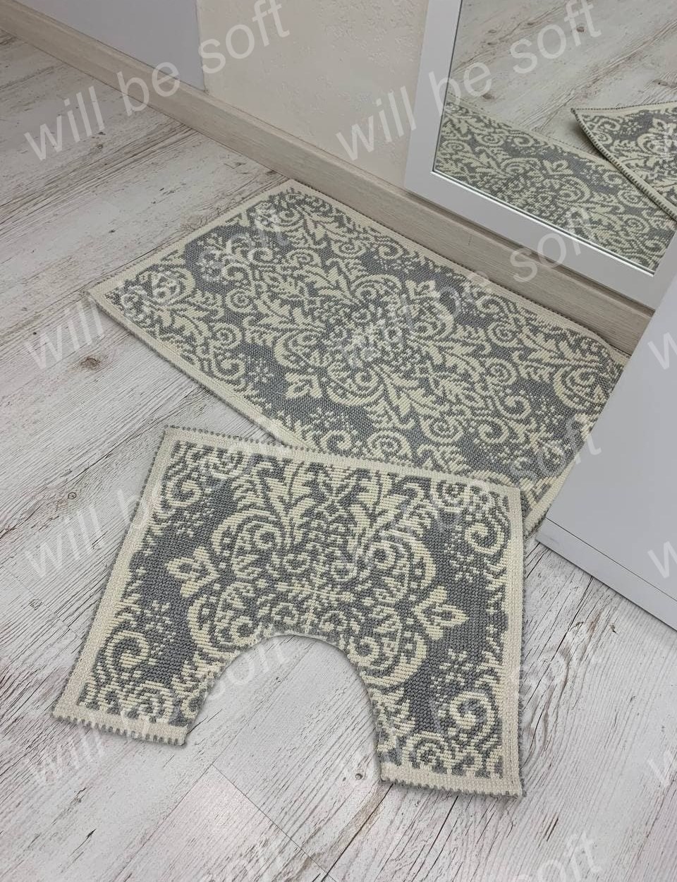 Комплект ковриков для ванной комнаты Lavanta Home 50х80 и 50х40 см Серый с Белым 928
Комплект ковриков для ванной комнаты Lavanta Home 50х80 и 50х40 см Серый с Белым 928