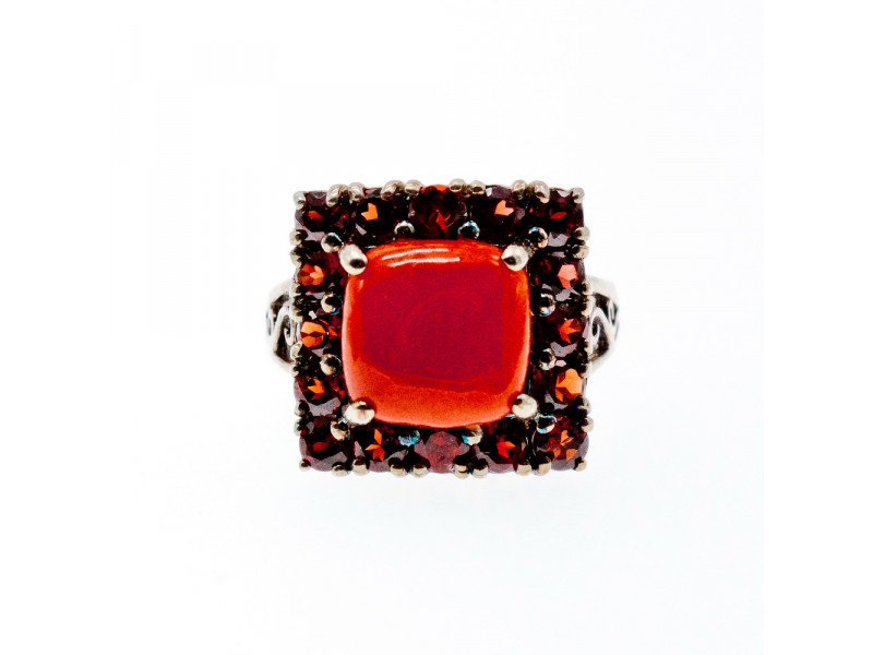Кольцо из серебра с янтарем и гранатом Восхищение Натуральный Sky Jewelry 002757
Кольцо из серебра с янтарем и гранатом Восхищение Натуральный Sky Jewelry 002757