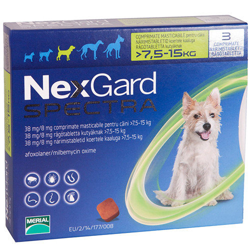Нексгард Спектра - таблетки от блох и клещей для собак от 7.5 до 15 кг NexGard Spectra 1 таблетка NexGard BGL-NX-13
Нексгард Спектра - таблетки от блох и клещей для собак от 7.5 до 15 кг NexGard Spectra 1 таблетка NexGard BGL-NX-13