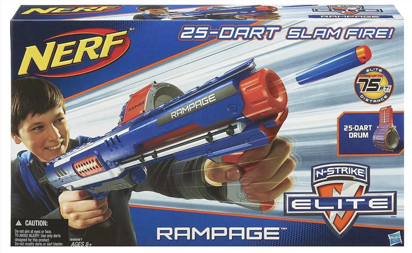 Ружье, пистолет, автомат, Бластер Nerf Rampage N-Strike Elite Toy для 25-ти патронов, PRO
Ружье, пистолет, автомат, Бластер Nerf Rampage N-Strike Elite Toy для 25-ти патронов, PRO
