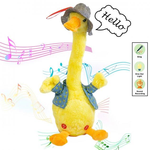 Интерактивная игрушка Dansing duck танцующий гусь утка игрушка повторюшка мягкая в жилетке
Интерактивная игрушка Dansing duck танцующий гусь утка игрушка повторюшка мягкая в жилетке
