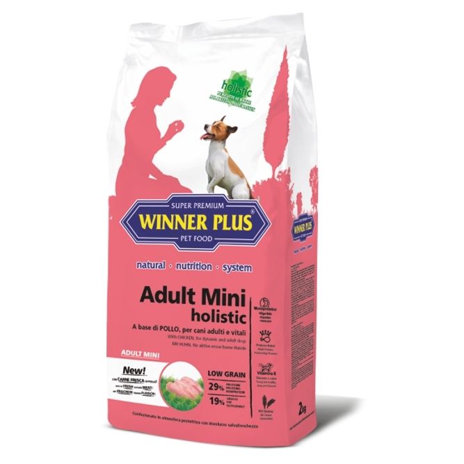 Сухий корм для активних собак маленьких порід з куркою і рисом Winner Plus Adult Mini holistic (12302) 2 кг
Сухий корм для активних собак маленьких порід з куркою і рисом Winner Plus Adult Mini holistic (12302) 2 кг