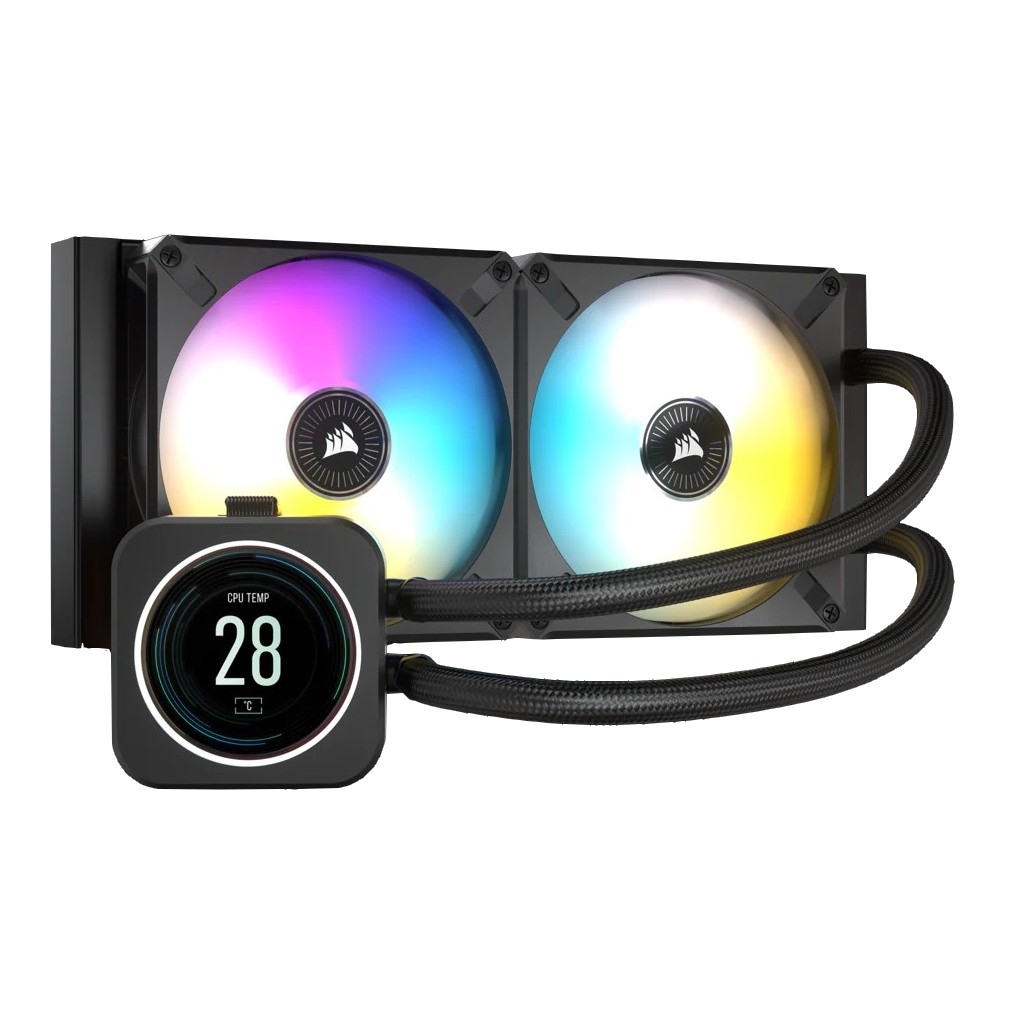 Система водяного охлаждения Corsair iCUE H100i Elite LCD Display Liquid CPU Cooler (CW-9060061-WW), Intel: 2066/2011/1700/1200/1151/1150/1155/1156/1366, AMD: TRX4/TR4/AM4/AM3/AM2, 277х120х27 мм
Система водяного охлаждения Corsair iCUE H100i Elite LCD Display Liquid CPU Cooler (CW-9060061-WW), Intel: 2066/2011/1700/1200/1151/1150/1155/1156/1366, AMD: TRX4/TR4/AM4/AM3/AM2, 277х120х27 мм