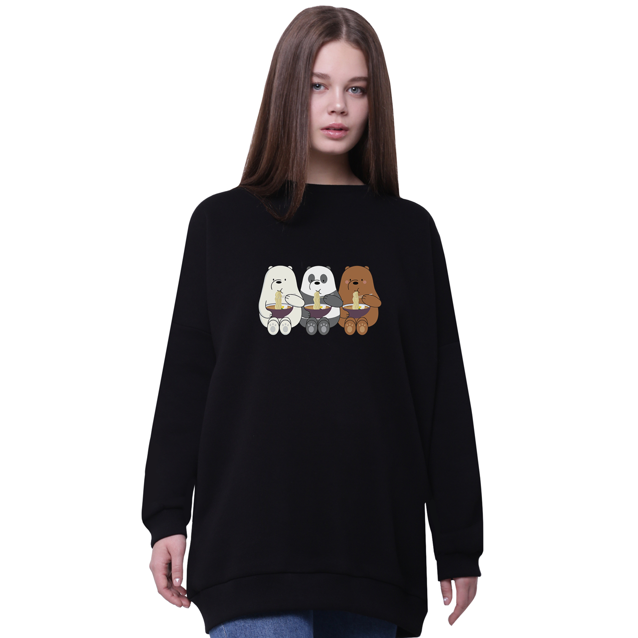 Свитшот для девочек удлиненный Вся правда о медведях (We Bare Bears) Черный (35963-2897-6) 164 см
Свитшот для девочек удлиненный Вся правда о медведях (We Bare Bears) Черный (35963-2897-6) 164 см