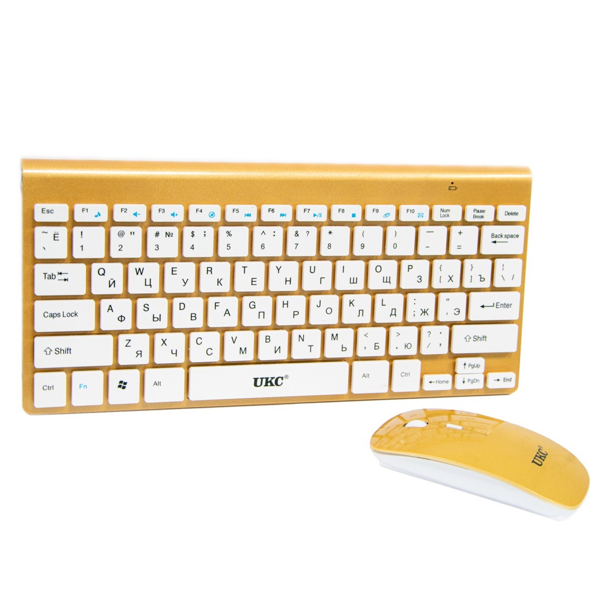 Набір бездротова клавіатура та миша UKC Multimedia Keyboard ZYG-902, Золотисті (VS7004856)
Набір бездротова клавіатура та миша UKC Multimedia Keyboard ZYG-902, Золотисті (VS7004856)