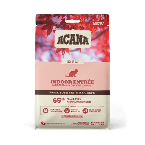 Сухой корм Acana Indoor Entree Cat со вкусом курицы и индейки, для домашних кошек всех пород, 340 г
Сухой корм Acana Indoor Entree Cat со вкусом курицы и индейки, для домашних кошек всех пород, 340 г