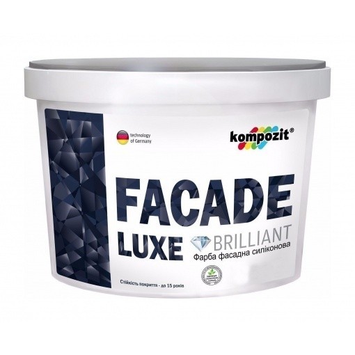 Kompozit FACADE LUXE 7 кг - латексная модифицированная силиконом фасадная краска
Kompozit FACADE LUXE 7 кг - латексная модифицированная силиконом фасадная краска
