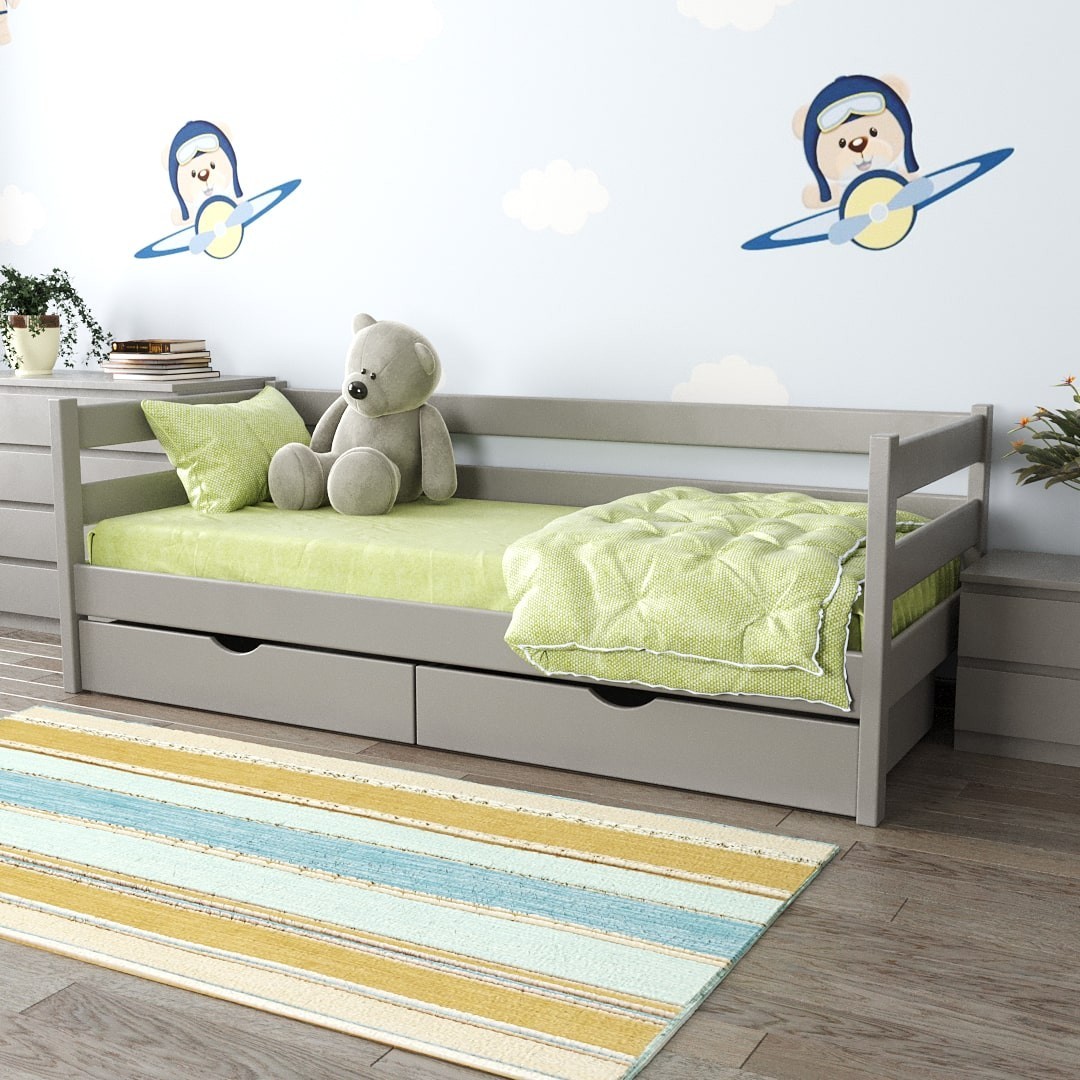 Односпальная кровать из ясеня MEBLIUS Умка 90 см x 200 см Серая с выдвижными ящиками
Односпальная кровать из ясеня MEBLIUS Умка 90 см x 200 см Серая с выдвижными ящиками