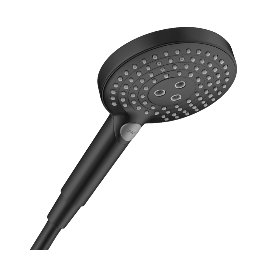 Душевая лейка с кнопкой HANSGROHE RAINDANCE SELECT S 125мм черный пластик 26530670 
Душевая лейка с кнопкой HANSGROHE RAINDANCE SELECT S 125мм черный пластик 26530670