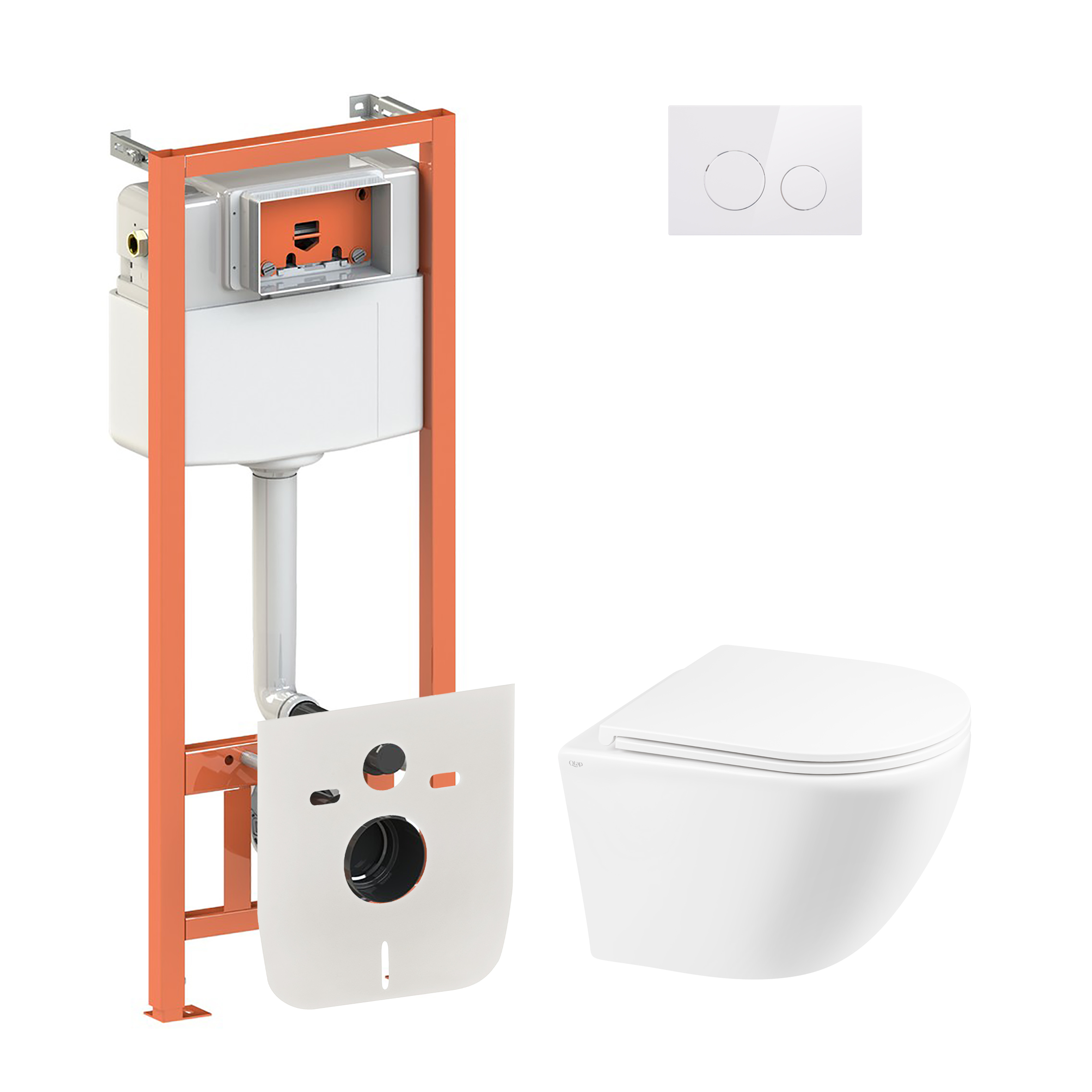 Набор Qtap инсталляция 4 в 1 с панелью смыва Nest (QT0133M425 + QT0111M11110W) + унитаз с сиденьем Robin QT1333046ENRW
Набор Qtap инсталляция 4 в 1 с панелью смыва Nest (QT0133M425 + QT0111M11110W) + унитаз с сиденьем Robin QT1333046ENRW