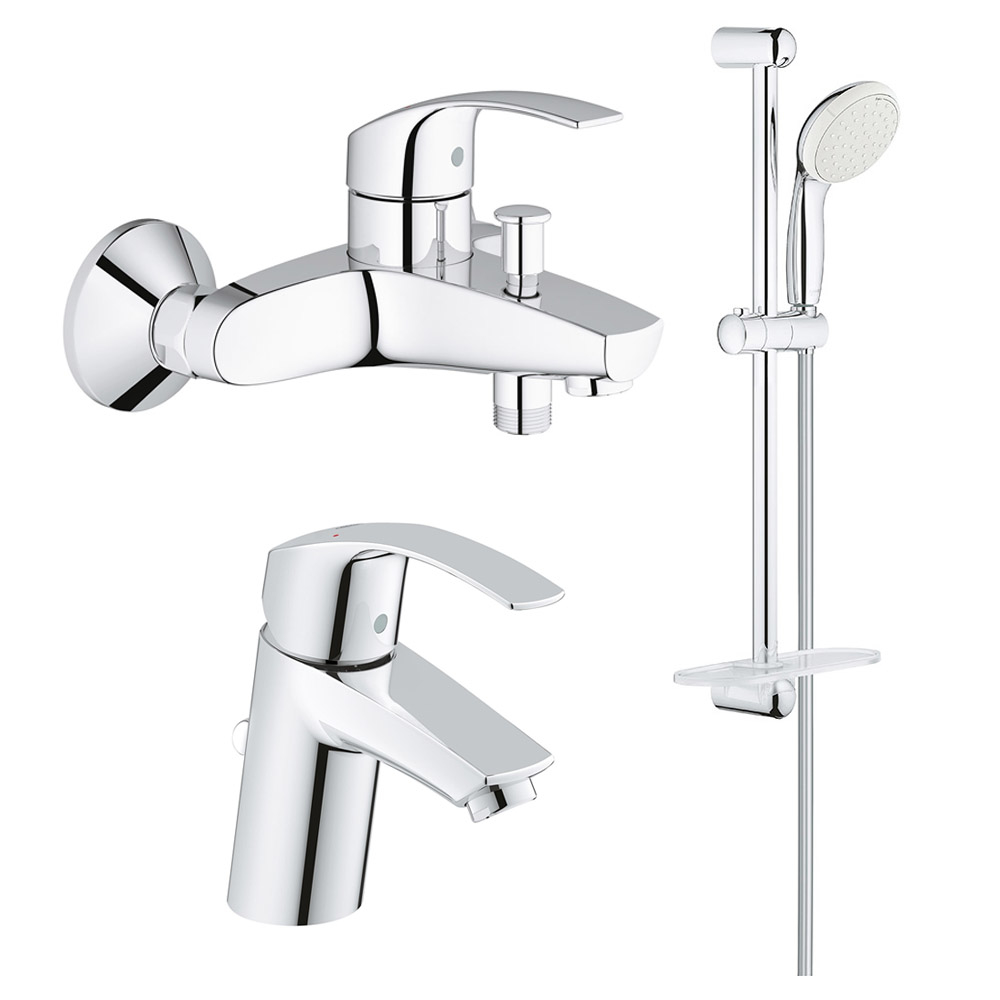 Комплект смесителей для ванны GROHE Eurosmart S-Size хром латунь 123238S
Комплект смесителей для ванны GROHE Eurosmart S-Size хром латунь 123238S