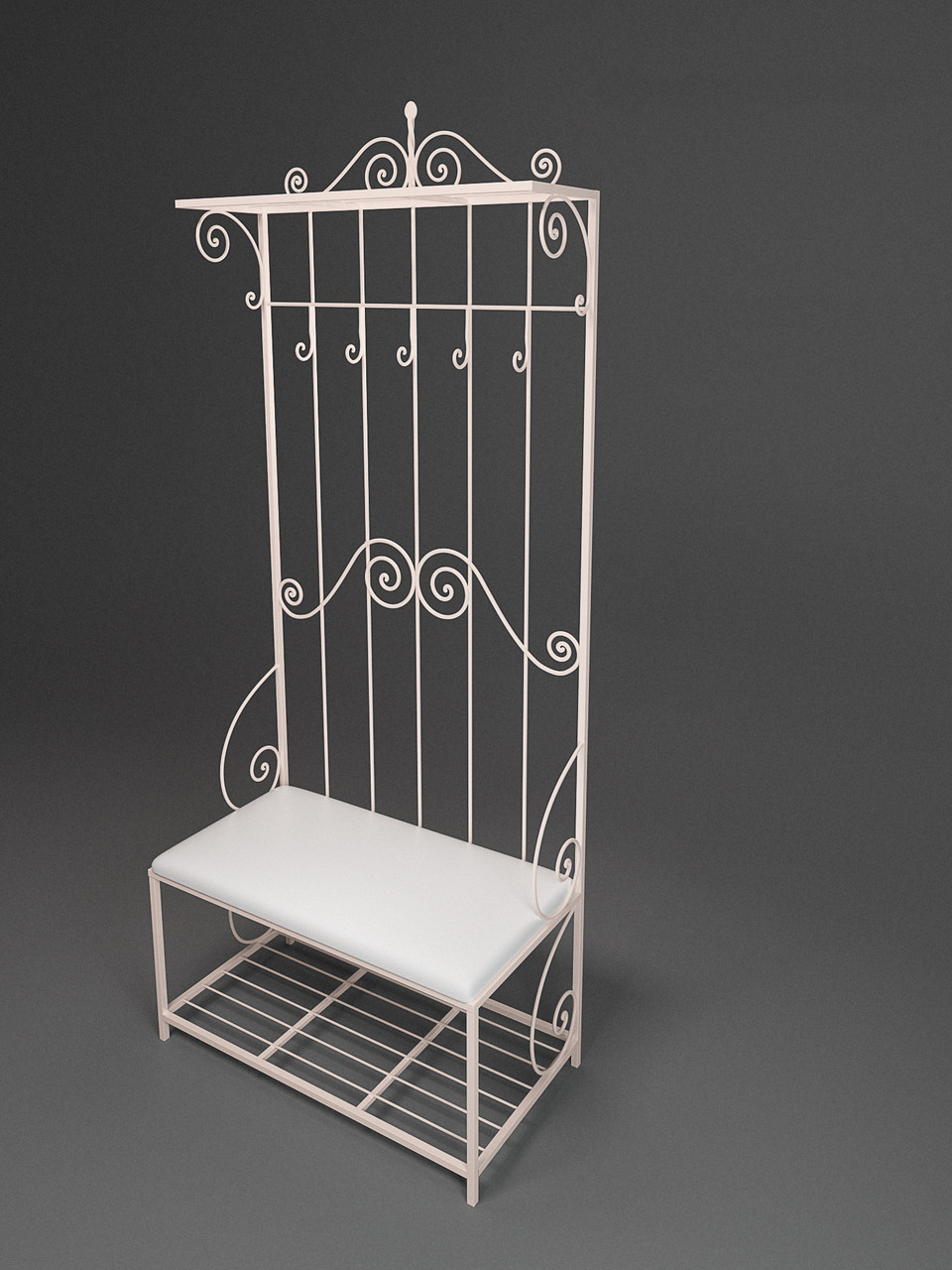 Прихожая металлическая с пуфом Амбер белый бархат Tenero
Прихожая металлическая с пуфом Амбер белый бархат Tenero