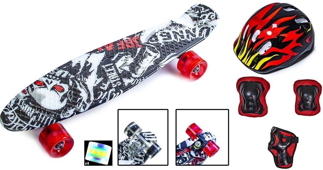 Пенни Борд Scale Sport Street board с комплектом защиты черный цвет светящиеся колеса
Пенни Борд Scale Sport Street board с комплектом защиты черный цвет светящиеся колеса
