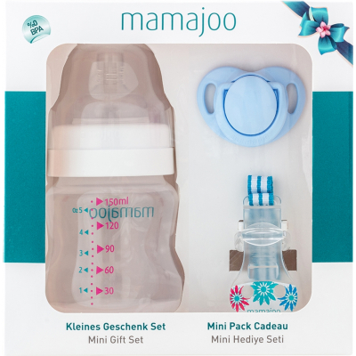 Набор для кормления новорожденных Mamajoo Мини подарочный с бутылкой Silver 150 мл Голубой (8697767123107)
Набор для кормления новорожденных Mamajoo Мини подарочный с бутылкой Silver 150 мл Голубой (8697767123107)