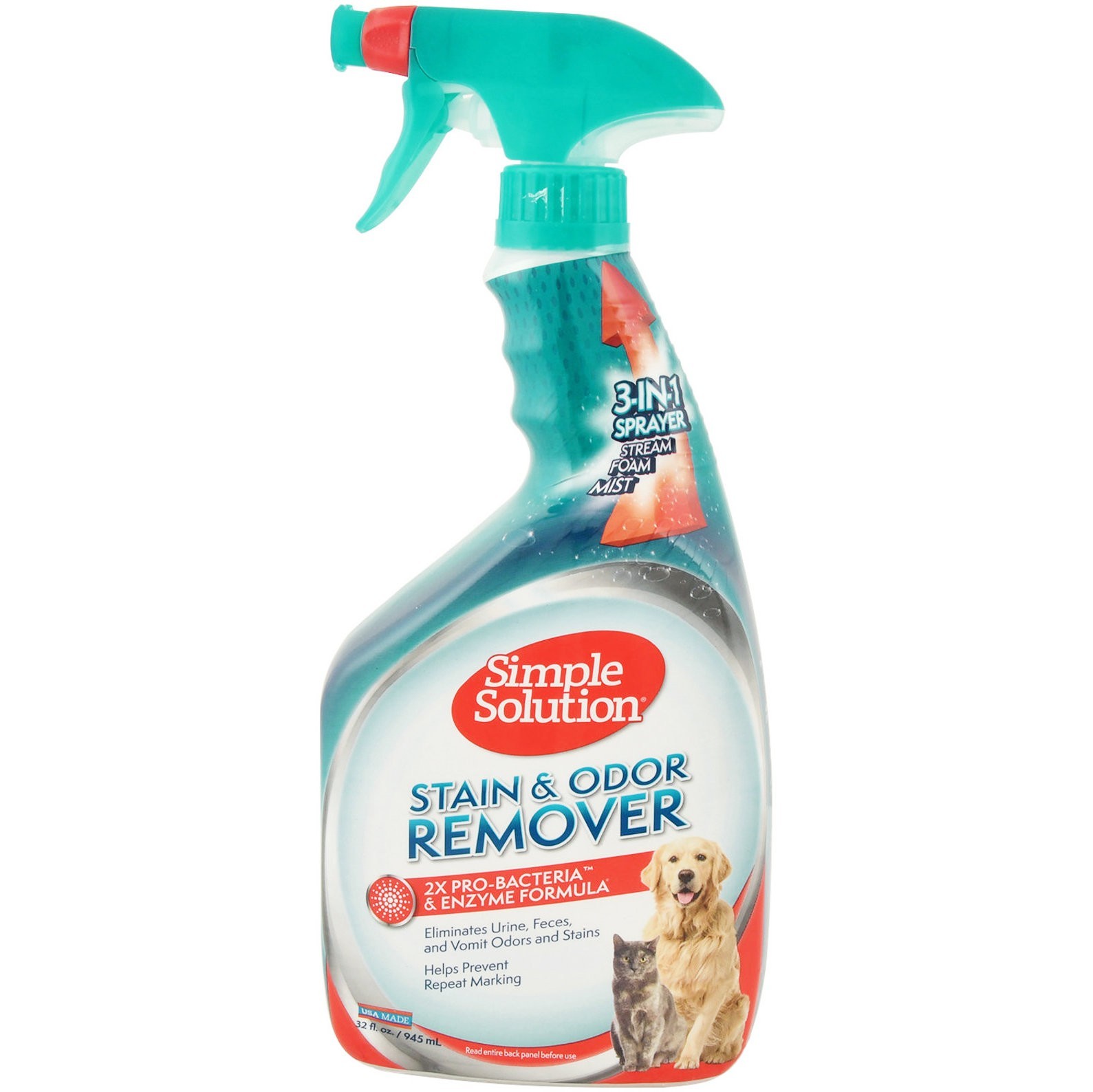Simple Solution Stain & Odor Remover нейтрализатор запаха и пятен для собак и котов (945 мл)
Simple Solution Stain & Odor Remover нейтрализатор запаха и пятен для собак и котов (945 мл)