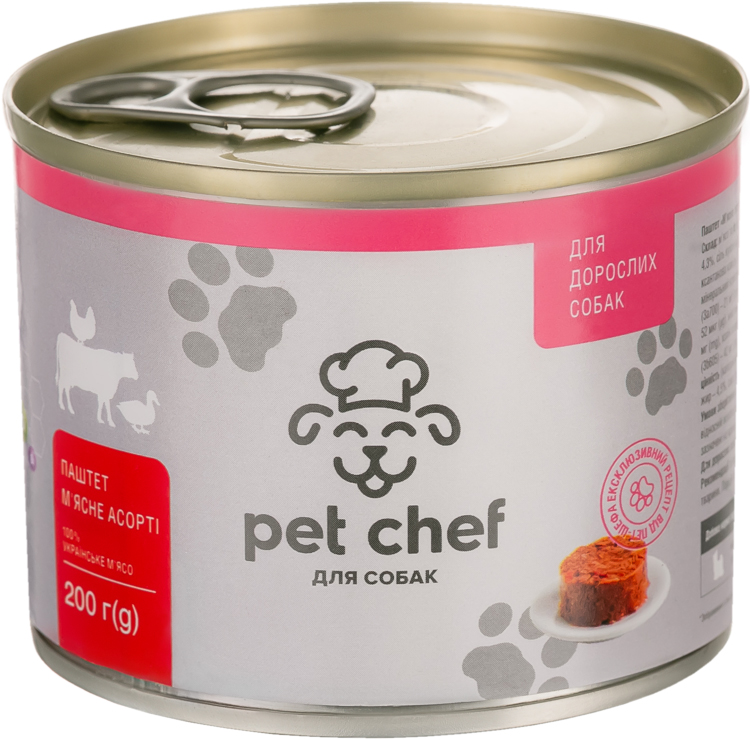 Упаковка влажного корма для взрослых собак Pet Chef паштет мясное ассорти 200 г 16 шт
Упаковка влажного корма для взрослых собак Pet Chef паштет мясное ассорти 200 г 16 шт