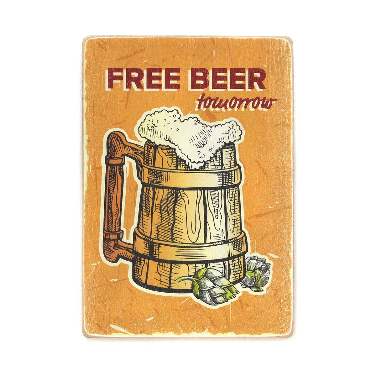 Деревянный постер Wood Posters "Free beer tomorrow. Wooden mug with beer" (A3 формат, фанера)
Деревянный постер Wood Posters "Free beer tomorrow. Wooden mug with beer" (A3 формат, фанера)