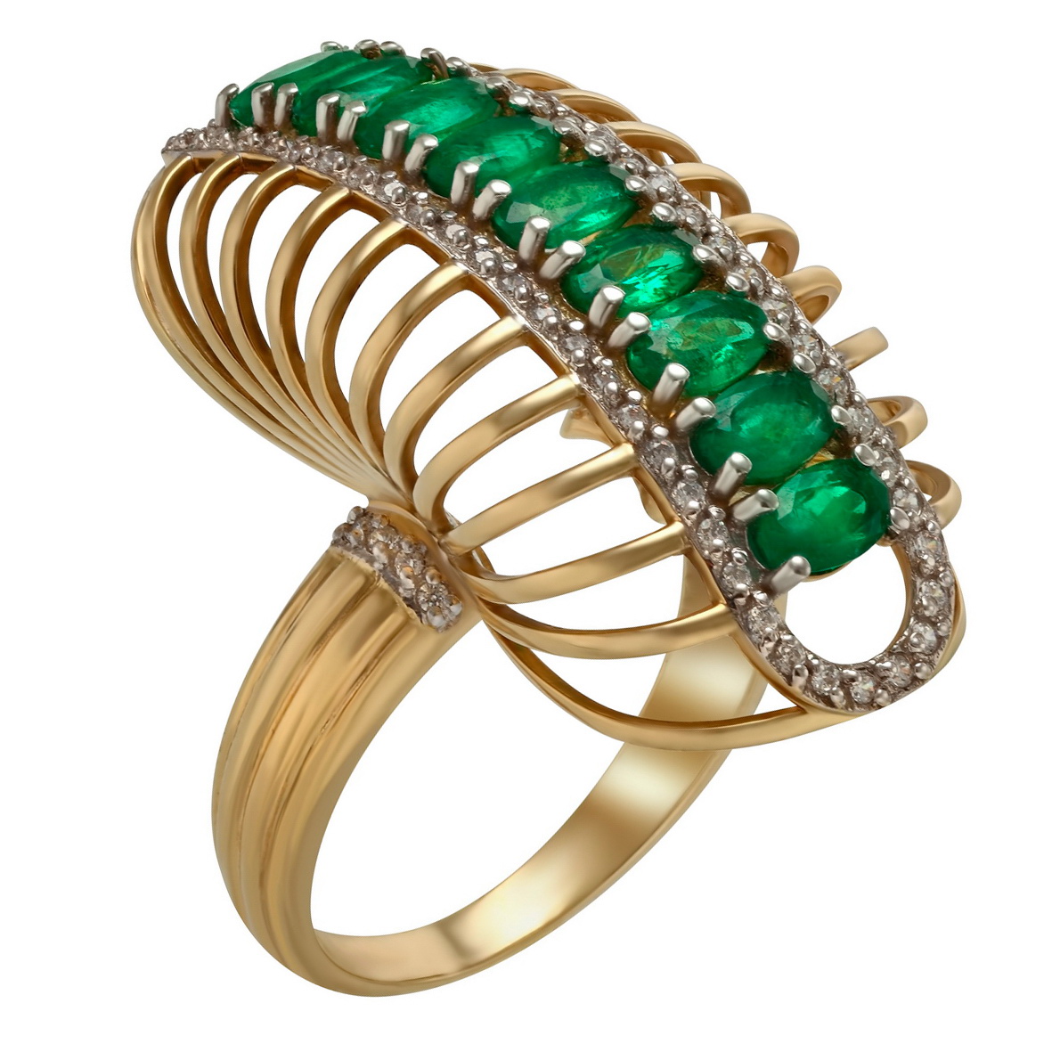 Золотое кольцо с изумрудами и фианитами Tango Jewellery Company 377653М размер 19
Золотое кольцо с изумрудами и фианитами Tango Jewellery Company 377653М размер 19