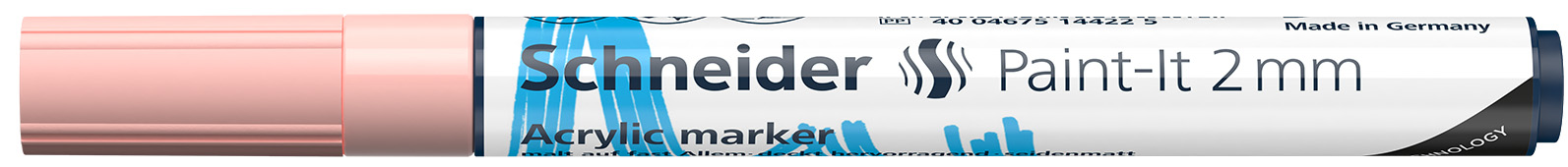 Маркер акриловый для декоративных и художественных работ Schneider Paint-it 310 2 мм абрикосовый 1 шт (S120136)
Маркер акриловый для декоративных и художественных работ Schneider Paint-it 310 2 мм абрикосовый 1 шт (S120136)