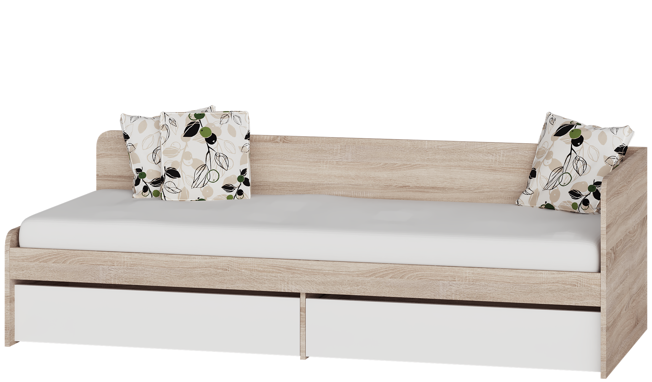 Кровать с ящиками Эверест Соната 800 194х84х61 см Комби Сонома Белый
Кровать с ящиками Эверест Соната 800 194х84х61 см Комби Сонома Белый