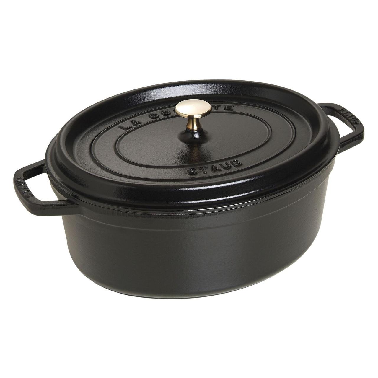 Кастрюля чугунная эмалированная Staub с крышкой овальная 5.5 л 31 см черная 11093125-В
Кастрюля чугунная эмалированная Staub с крышкой овальная 5.5 л 31 см черная 11093125-В