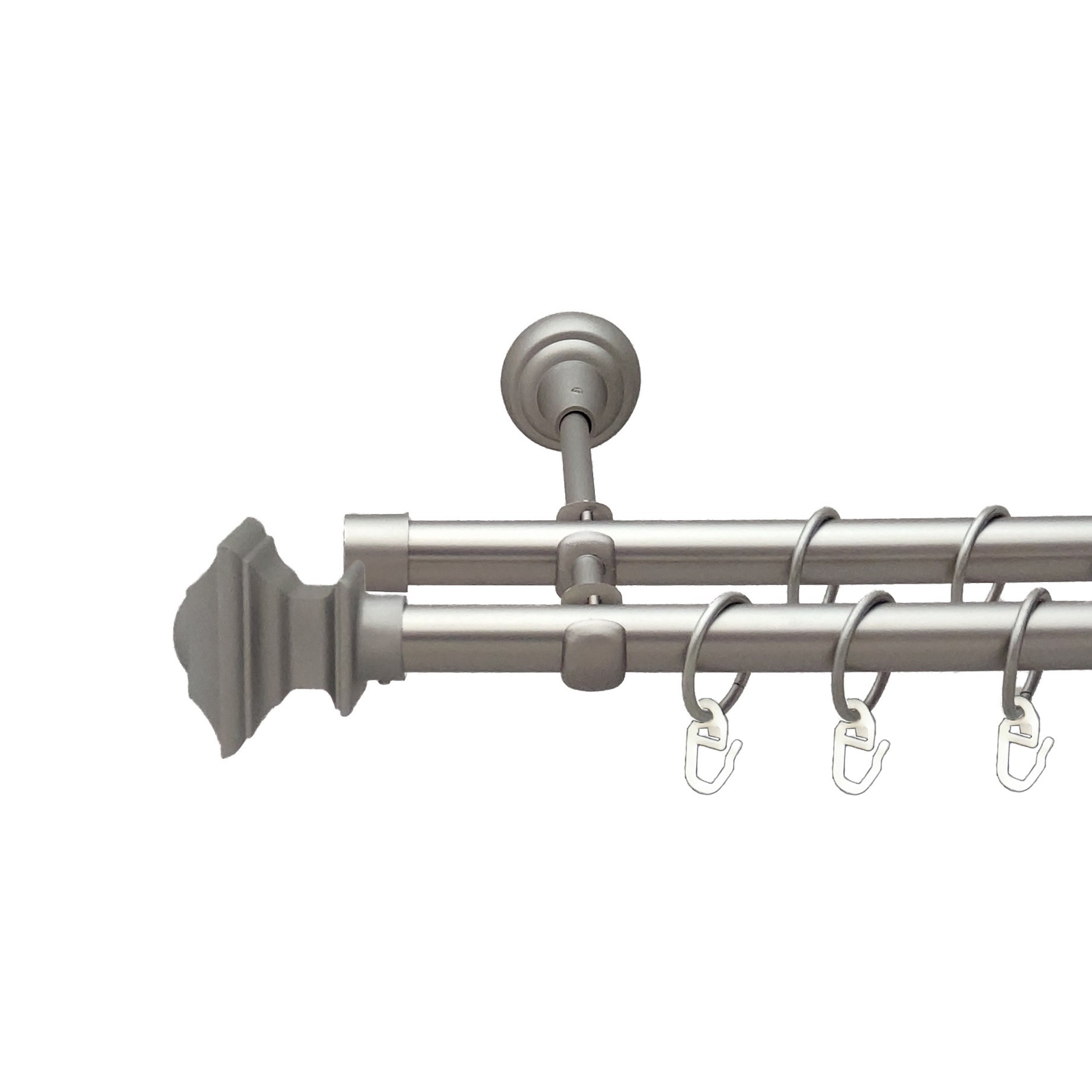 Карниз Orvit Борджеза металевий дворядний відкритий гладка труба кільце металеве Сатин 19\19 мм 160 см 
Карниз Orvit Борджеза металевий дворядний відкритий гладка труба кільце металеве Сатин 19\19 мм 160 см