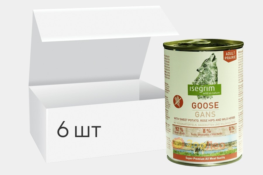 Упаковка влажного корма для собак isegrim adult prairie мясо гуся со сладким картофелем, шиповником и дикими травами 400г 6шт
Упаковка влажного корма для собак isegrim adult prairie мясо гуся со сладким картофелем, шиповником и дикими травами 400г 6шт
