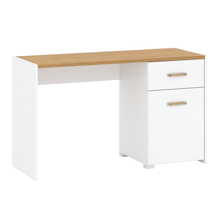 Стол письменный с тумбой в гостиную/детскую из ДСП+МДФ Adam P2 1300х495х777 мм нимфея альба/дуб каменный/белый супермат Blonski
Стол письменный с тумбой в гостиную/детскую из ДСП+МДФ Adam P2 1300х495х777 мм нимфея альба/дуб каменный/белый супермат Blonski