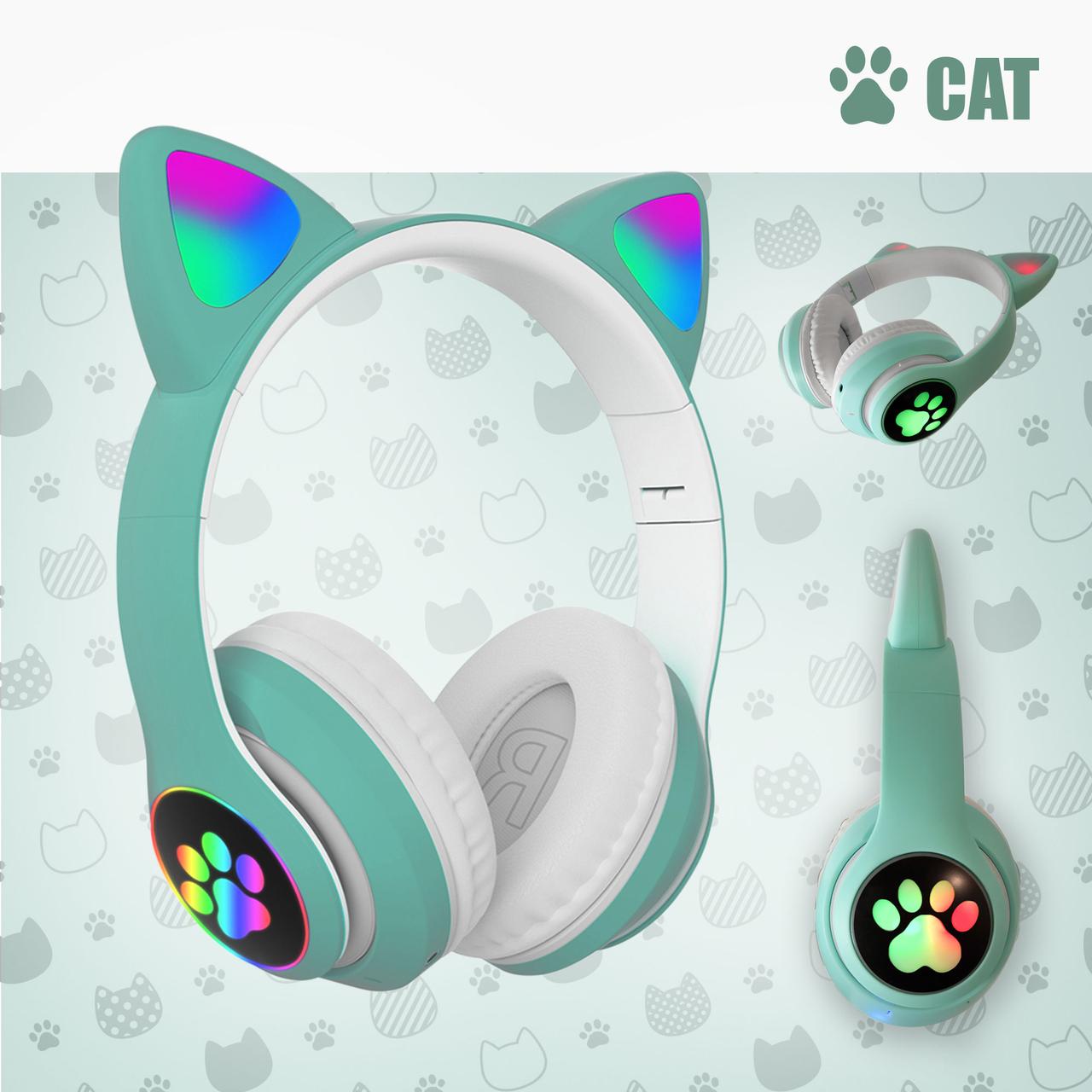 Беспроводные наушники с кошачьими Ушками Bluetooth Cat STN-28 с микрофоном LED RGB подсветка (Бирюзовые) Green
Беспроводные наушники с кошачьими Ушками Bluetooth Cat STN-28 с микрофоном LED RGB подсветка (Бирюзовые) Green