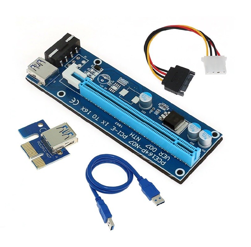 Адаптер TISHRIC PCI E 1X to 16X Riser Card VER007 PCE164P N03 PCI E