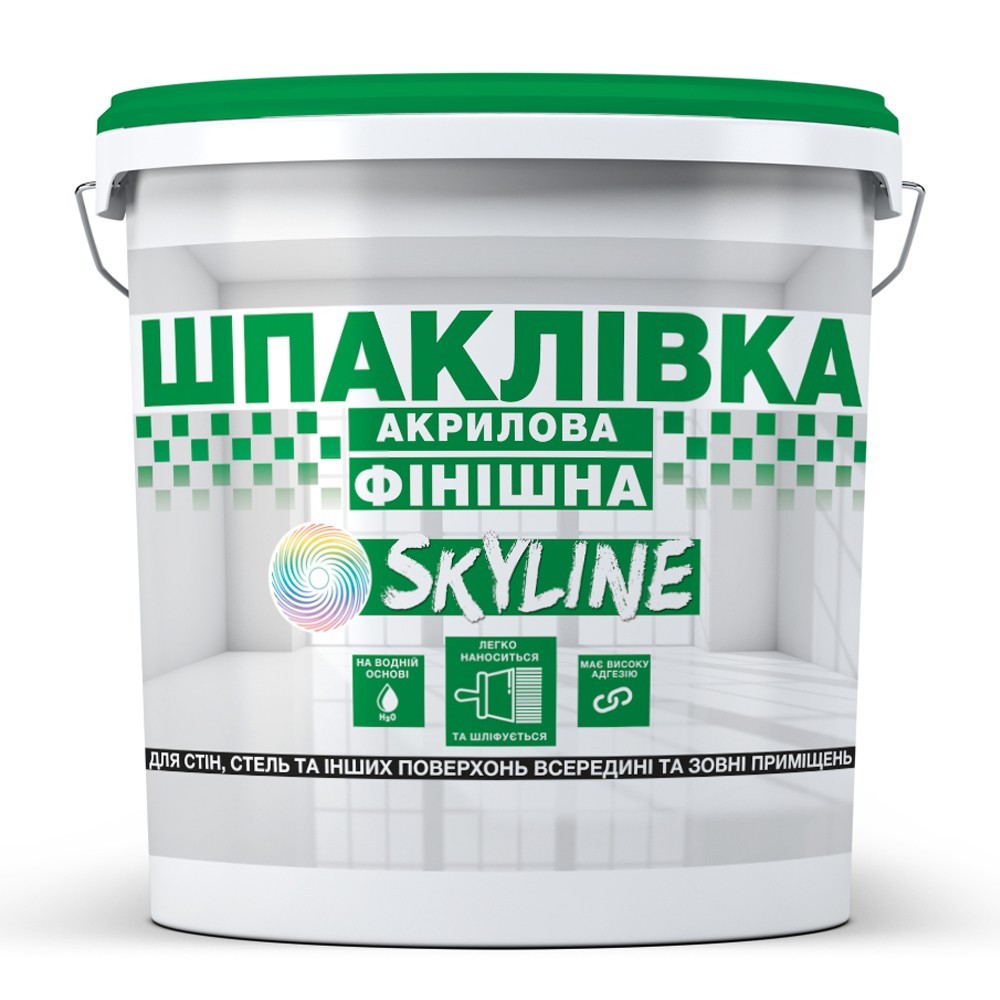 Шпаклевка акриловая финишная, готовая к применению для внутренних и наружных работ SkyLine Белоснежная 16 кг
Шпаклевка акриловая финишная, готовая к применению для внутренних и наружных работ SkyLine Белоснежная 16 кг