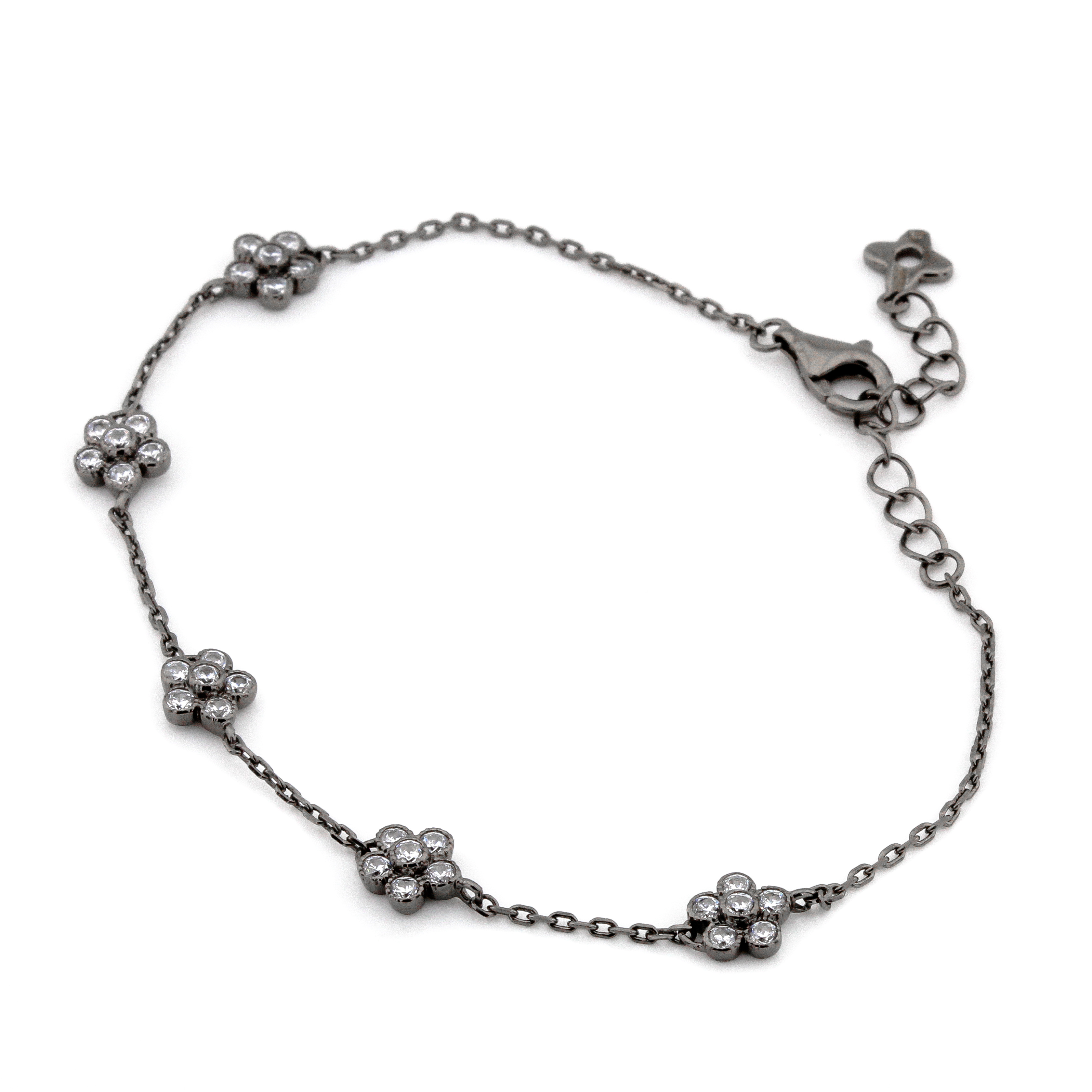 Серебряный браслет с фианитами (черный родий) B15361 Диамант, 20,5 размер 
Серебряный браслет с фианитами (черный родий) B15361 Диамант, 20,5 размер