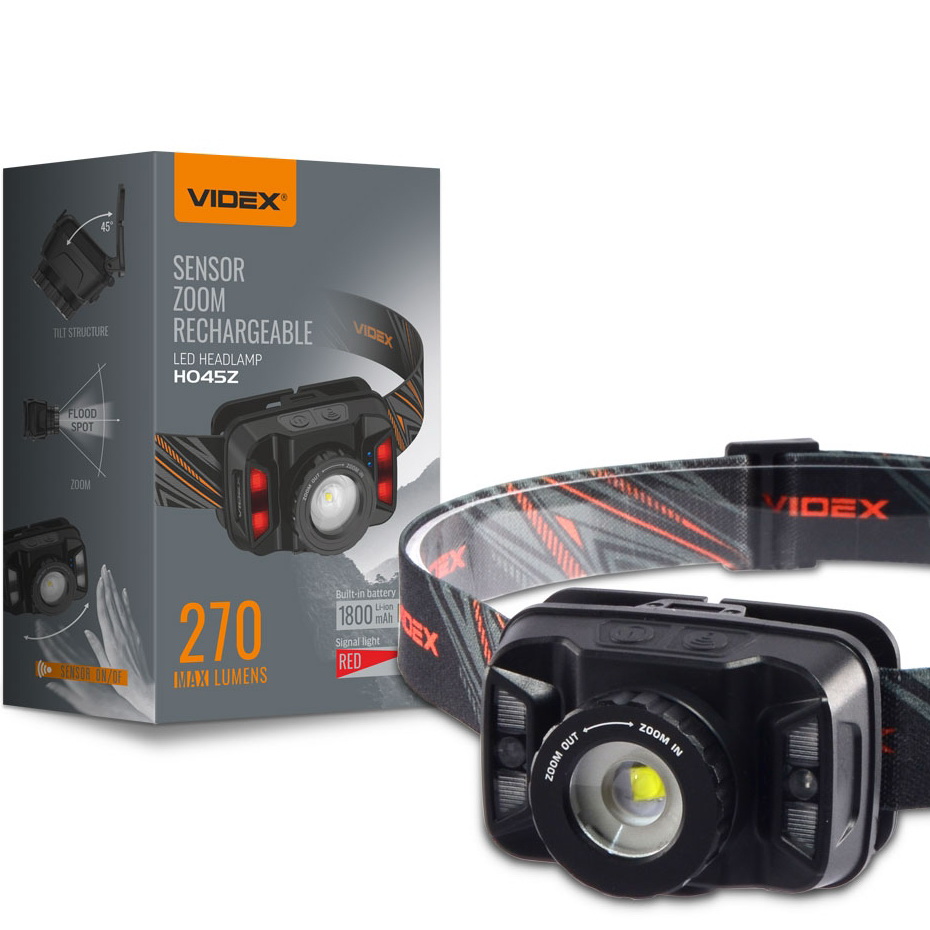 Налобный фонарь Videx 270Lm 5000K до 53 м дальность света, с датчиком движения и фокусируемым лучом (VLF-H045Z)
Налобный фонарь Videx 270Lm 5000K до 53 м дальность света, с датчиком движения и фокусируемым лучом (VLF-H045Z)