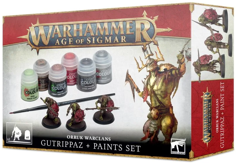 Настольная игра Games Workshop Набор красок Age of Sigmar: Orruk Warclans Gutrippaz + Paints Set (52170209001)
Настольная игра Games Workshop Набор красок Age of Sigmar: Orruk Warclans Gutrippaz + Paints Set (52170209001)