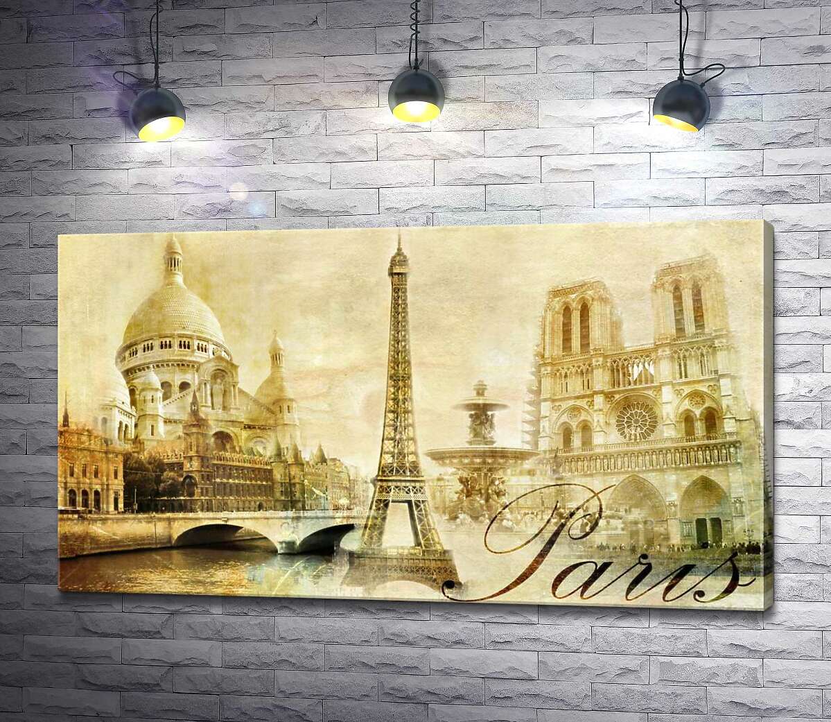 Картина ArtPoster Главные здания Парижа: Эйфелева башня (Eiffel tower), Нотр-Дам-де-Пари (Notre dame de Paris) и базилика Сакре-Кер (Basilique du Sacre Cœur) 130x73 см Модуль №1
Картина ArtPoster Главные здания Парижа: Эйфелева башня (Eiffel tower), Нотр-Дам-де-Пари (Notre dame de Paris) и базилика Сакре-Кер (Basilique du Sacre Cœur) 130x73 см Модуль №1