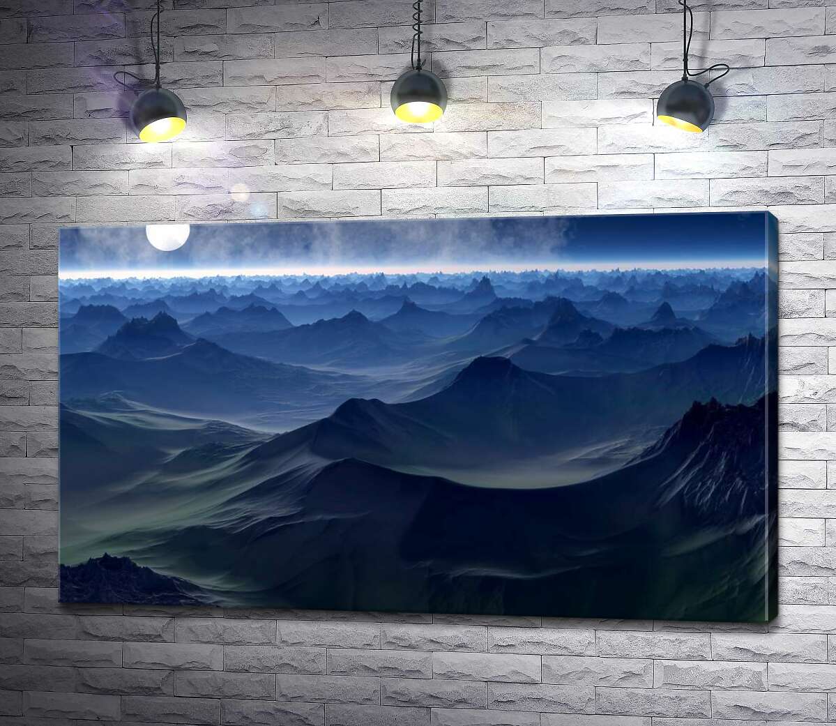 Картина ArtPoster Загадочное лунное сияние заворачивает горные хребты в туманное покрывало 100x59 см Модуль №1
Картина ArtPoster Загадочное лунное сияние заворачивает горные хребты в туманное покрывало 100x59 см Модуль №1